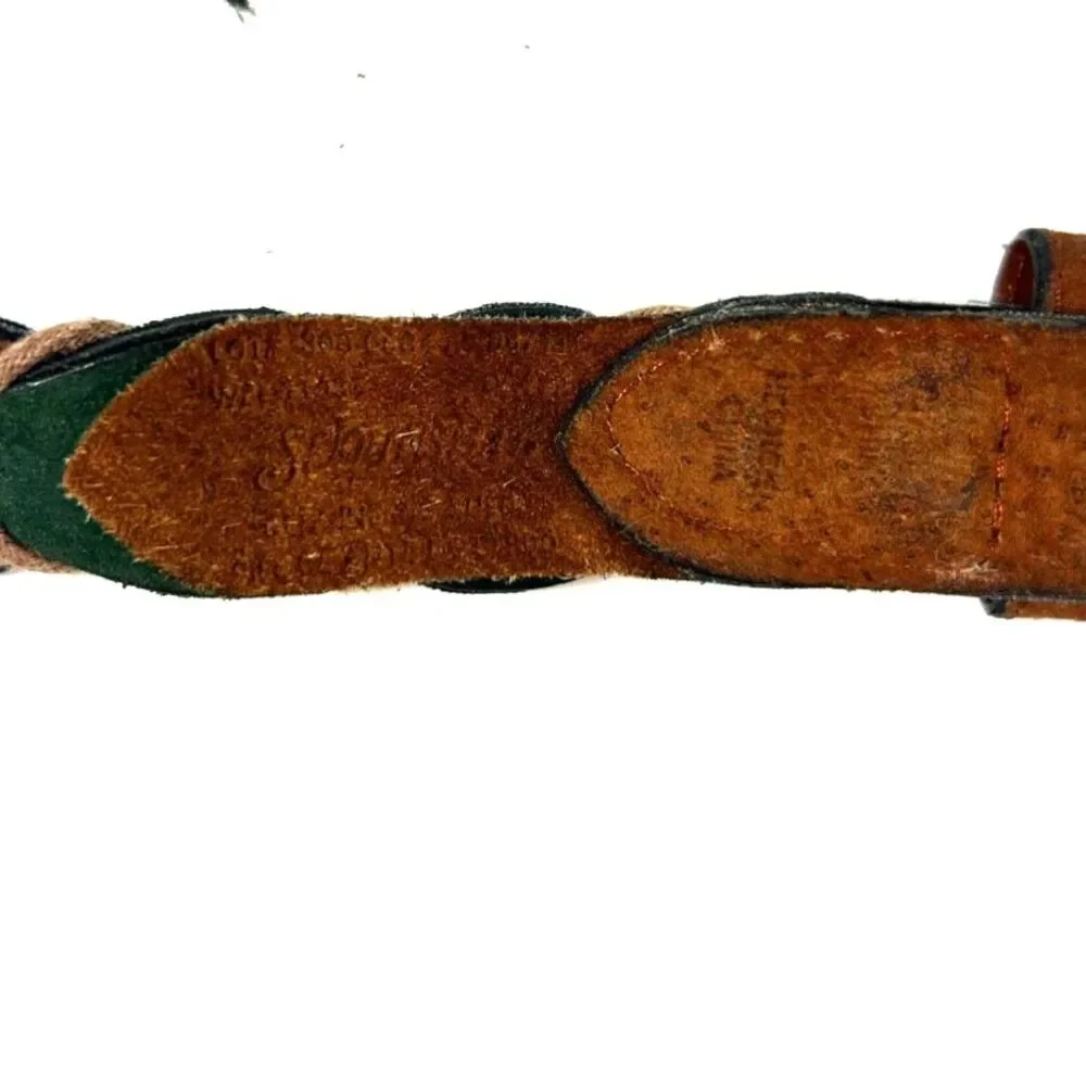 St. John's Bay Braided Suede Leather Multi-Color Belt Large Hippie Granola